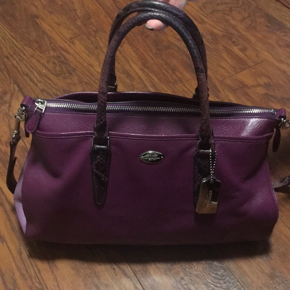 Coach Handbags - Coach Color block Snakeskin and Leather Satchel